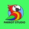 Parrot Studio Illustration good for Studio Logo or branding