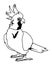 Parrot wild cockatoo icon cartoon in black and white