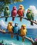 Parrots Tropical Beach Gathering