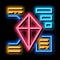 parsing kite neon glow icon illustration