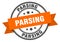 parsing label. parsing round band sign.