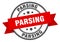 parsing label. parsing round band sign.