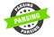 parsing sign. parsing round ribbon sticker. parsing