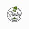 Parsley branch logo. Round linear logo of parsey