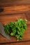 Parsley on chopping board with knife