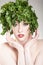 Parsley haired woman