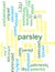 Parsley multilanguage wordcloud background concept