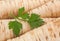 Parsley vegetable root closeup