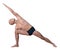 Parsvakonasana pose bald man isolated