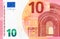 Part of 10 euro bill on macro.