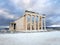 Part of the Akropolis in Athens with cloudy sky