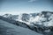 Part of the Alps in Austria, Nocky mountains photographed from a slope in February.