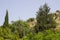 Part of the ancient Banias water gardens and pathways at the bottom of Mount Hermon in the North Golan Heights Israel