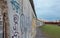 Part of the berlin wall close up graffiti