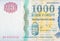 Part of blue Hungary 1000 Forint 2006 Banknote fragment