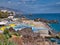 Part of the coastal Lido area in Funchal, Madeira, closed and deserted and empty during the coronavirus emergency.