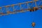 Part construction crane with blue sky