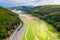 Part of the edersee lake in germany without water because of hot weather