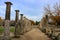 Part of the gymnasium where the ancient Olympians trained in Olympia Greece near the Temple of Zeus - the bottom half of the colum