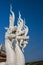 Part of head Naga statue inpublic temple,North Thailand