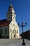 Part of Liberty Square with greatest landmark, Formerly gothic Church Of Saint Michael in Skalica, Slovakia