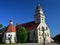 Part of Liberty Square with greatest landmark, Formerly gothic Church Of Saint Michael in Skalica, Slovakia