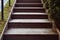 Part of the natural wooden Pathway Ecological wooden stairs outdoor