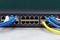 Part of Network switch 24 ports with LAN cable