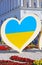 Part of official logo of Eurovision Song Contest 2017 on Maidan Nezalezhnosti Independence Square