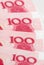 Part of One hundred yuan notes