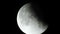 A part of the partial lunar eclipse that happened in July 17 2019 seen from Cairo Egypt, the moon was covered by the Earth