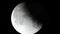 A part of the partial lunar eclipse that happened in July 17 2019 seen from Cairo Egypt, the moon was covered by the Earth