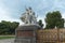 Part of the Prince Albert Memorial in Kensington Gardens, London, UK consisting of the sculptures, representing the Americas.