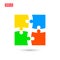 Part of puzzle vector four separate parts isolated