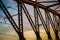 Part of railroad bridge against dramatic sky