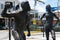 Part of a sculpted monument in honor of Jamaican National Hero Samuel Sharpe, in Sam Sharpe Square, downtown Montego Bay, Jamaica