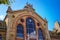 Part view of beautiful old historic Central Market Hall building in Budapest