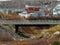 Part view of the city of Kuujjuaq with a bridge