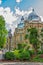 Part view of Vajdahunyad Castle in Budapest, Hungary