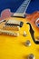 Part of vintage semi-hollow body electric guitar