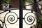 Part of a wrought iron gate.