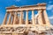 Parthenon on Acropolis, Athens, Greece, it is main tourist attraction of Athens. Ancient Greek architecture of Athens in summer