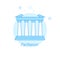 Parthenon, Athens, Greece Flat Vector Illustration, Icon. Light Blue Monochrome Design. Editable Stroke