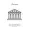 Parthenon in Athens vector line icon, sign