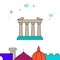 Parthenon, Greece filled line icon, simple illustration