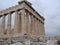 Parthenon.Monument in Athens. Restoration of the Acropolis in Athens.
