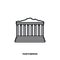 Parthenon temple at Athens, Greece, vector line icon