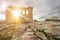 Parthenon temple with the Erection temple in the background at the Acropolis of Athens, Attica, Greece.