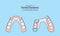 Partial Dentures illustration vector on blue background. Dental