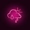 partial rain sign icon. Elements of Weather in neon style icons. Simple icon for websites, web design, mobile app, info graphics